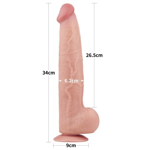 DILDO 13.5'' KING SIZED SLIDING SKIN DUAL LAYER DONG