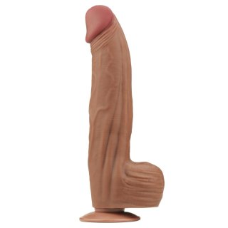 DILDO 12'' KING SIZED SLIDING SKIN DUAL LAYER DONG BRĄZOWY