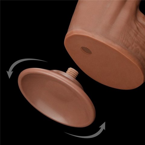DILDO 12'' KING SIZED SLIDING SKIN DUAL LAYER DONG BRĄZOWY