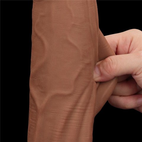 DILDO 12'' KING SIZED SLIDING SKIN DUAL LAYER DONG BRĄZOWY