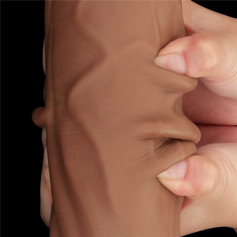 DILDO 12'' KING SIZED SLIDING SKIN DUAL LAYER DONG BRĄZOWY