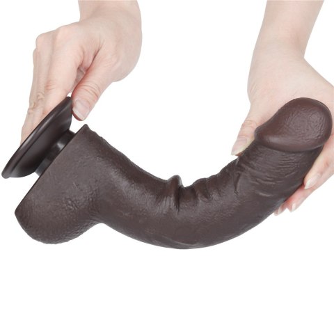DILDO 9.5'' SLIDING SKIN DUAL LAYER DONG CZARNE