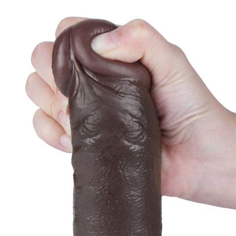 DILDO 9.5'' SLIDING SKIN DUAL LAYER DONG CZARNE