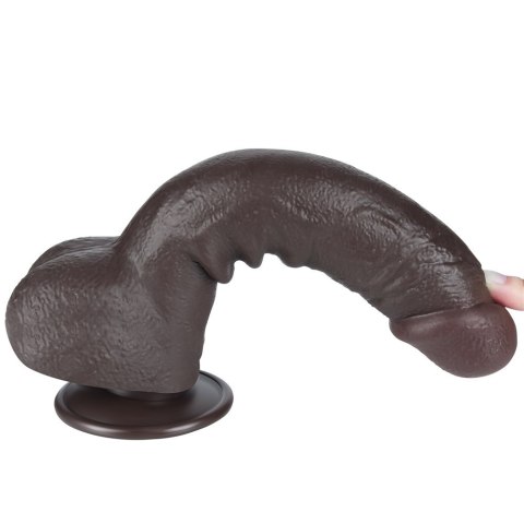 DILDO 9.5'' SLIDING SKIN DUAL LAYER DONG CZARNE