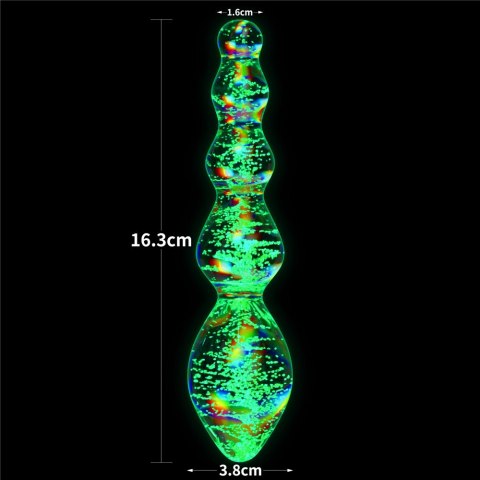 DILDO GLOW-IN-THE-DARK TWILIGHT GLEAM GLASS