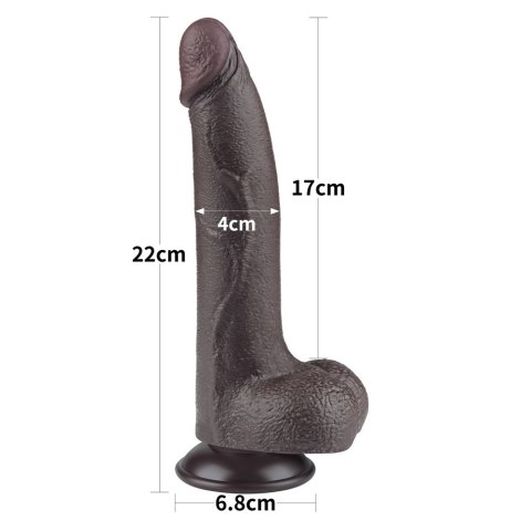 8.5'' SLIDING SKIN DUAL LAYER DONG BLACK