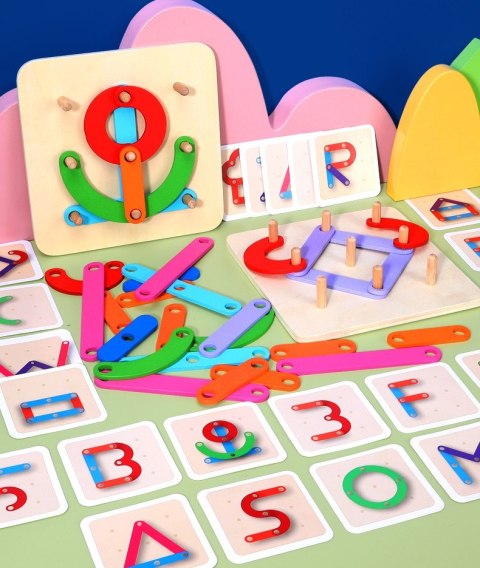 DREWNIANA UKŁADANKA MONTESSORI LOGICZNA PUZZLE GRA