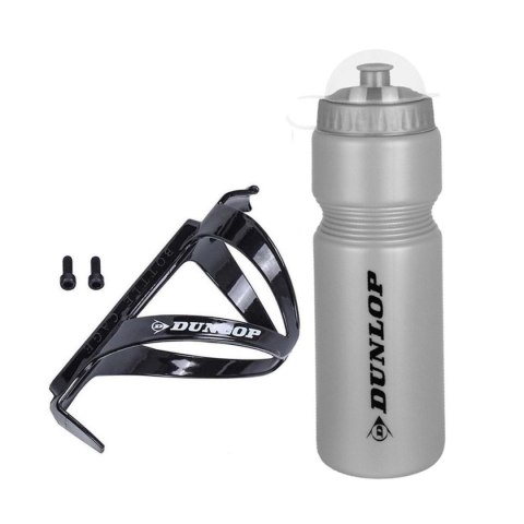 BIDON ROWEROWY DUNLOP 750ML Z KOSZYKIEM SREBRNY