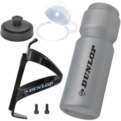 BIDON ROWEROWY DUNLOP 750ML Z KOSZYKIEM SREBRNY