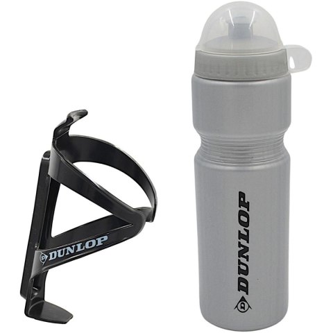 BIDON ROWEROWY DUNLOP 750ML Z KOSZYKIEM SREBRNY