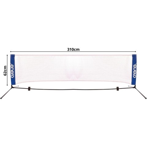 SIATKA ZE SŁUPKAMI ENERO 310X73CM 2W1 DO TENISA ZIEMNEGO, SIATKONOGI