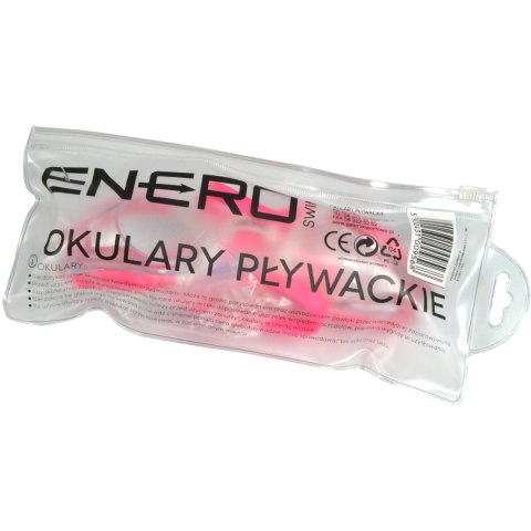 OKULARKI PŁYWACKIE Z ZATYCZKAMI ENERO RÓŻOWE