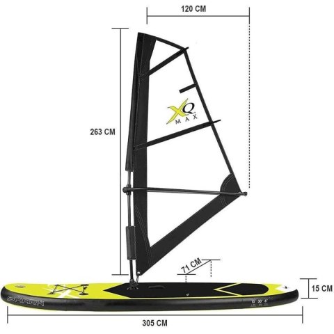 ZESTAW - DESKA SUP 150KG DMUCHANA SURF 305x76x15CM Z ŻAGLEM