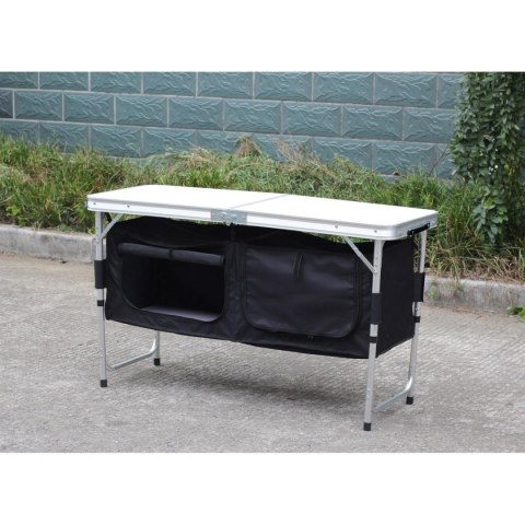 STOLIK TURYSTYCZNY SKŁADANY KEMPINGOWY 120x47x70/62/54CM Z SZAFĄ 33X30X36CM
