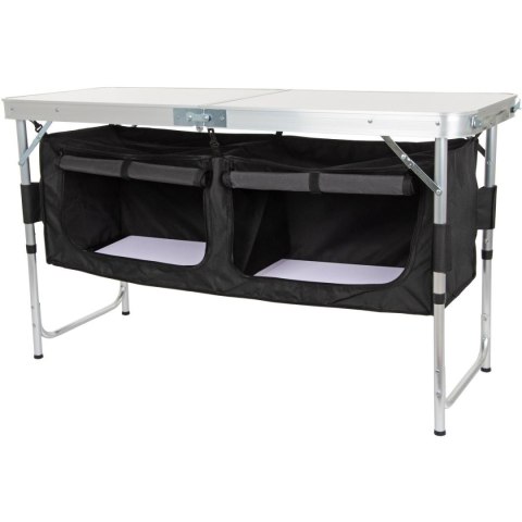 STOLIK TURYSTYCZNY SKŁADANY KEMPINGOWY 120x47x70/62/54CM Z SZAFĄ 33X30X36CM