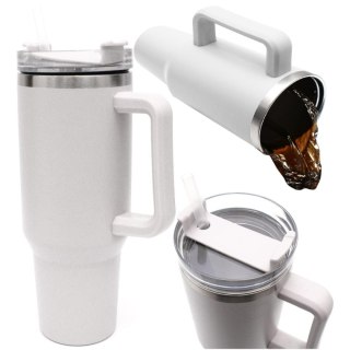 KUBEK TERMICZNY TURYSTYCZNY EXCELLENT HOUSEWARE 1200ML BIAŁY