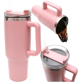 KUBEK TERMICZNY TURYSTYCZNY EXCELLENT HOUSEWARE 1200ML RÓŻOWY