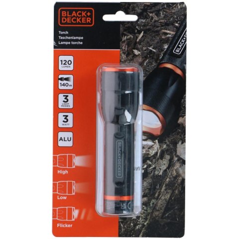 LATARKA TAKTYCZNA ALUMINIOWA 3W 120LUMENÓW BLACK + DECKER