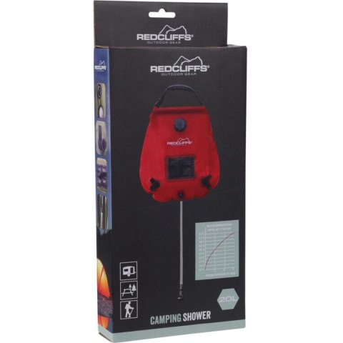 PRYSZNIC SOLARNY KEMPINGOWY TURYSTYCZNY 20L REDCLIFFS CZERWONY