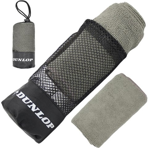 RĘCZNIK SZYBKOSCHNĄCY Z WORKIEM DO PRZECHOWYWANIA SPORTOWY 80X40CM DUNLOP SZARY