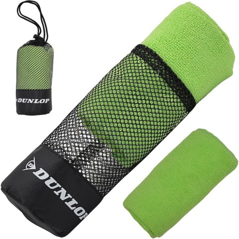 RĘCZNIK SZYBKOSCHNĄCY Z WORKIEM DO PRZECHOWYWANIA SPORTOWY 80X40CM DUNLOP ZIELONY