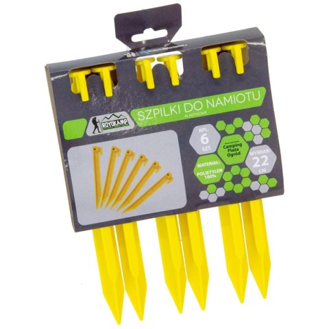 ŚLEDZIE DO NAMIOTU 22CM KPL. 6SZT PLASTIK ENERO CAMP