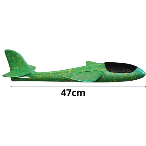 SAMOLOT STYROPIANOWY 47CM ZIELONY