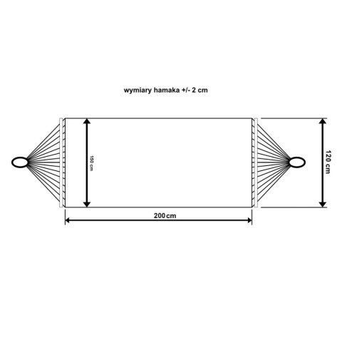 HAMAK OGRODOWY 2 OSOBOWY 200X150CM Z DRĄŻKIEM I Z FRĘDZLAMI MIAMI ECRU
