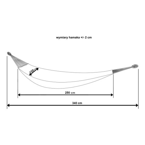 HAMAK OGRODOWY 2 OSOBOWY XXL 250x150CM Z POKROWCEM NIEBIESKI