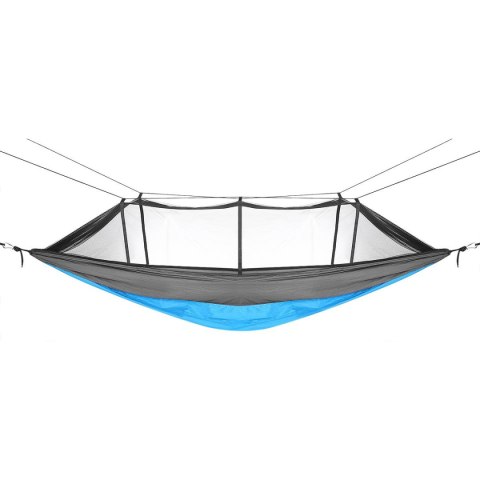 HAMAK TURYSTYCZNY 2 OSOBOWY 270X140CM Z MOSKITIERĄ NIEBIESKI