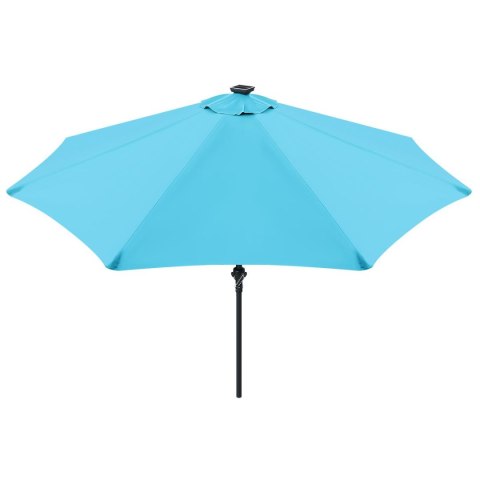 PARASOL OGRODOWY Z OŚWIETLENIEM ŻARÓWKI LED 270CM TURKUSOWY