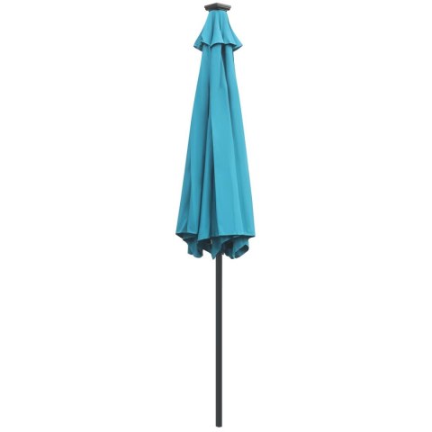 PARASOL OGRODOWY Z OŚWIETLENIEM ŻARÓWKI LED 270CM TURKUSOWY