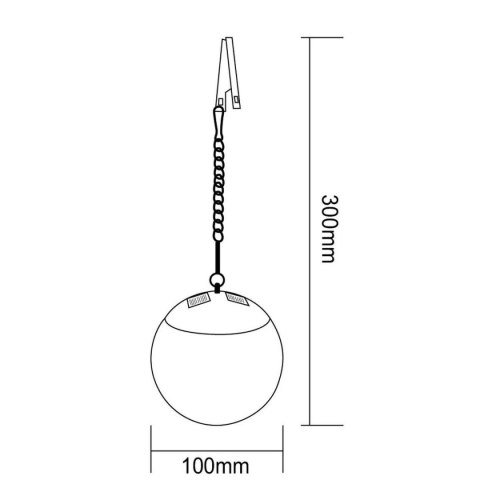 LAMPA SOLARNA PLASTIKOWA KULA WISZĄCA 20CM