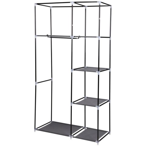 SZAFA TEKSTYLNA GARDEROBA 90x45x170CM CIEMNO-SZARA 8811