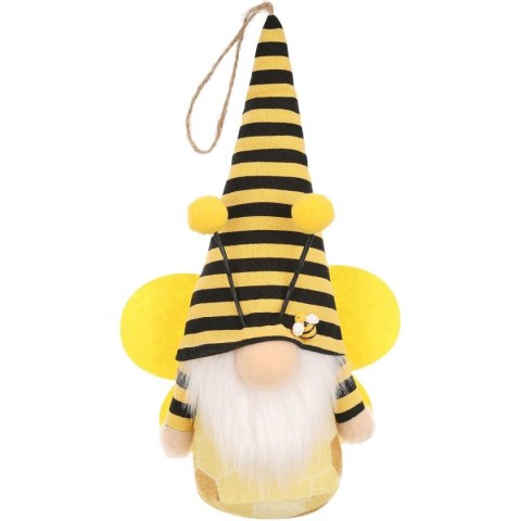 SKRZAT GNOM PSZCZÓŁKA ŻÓŁTA 20CM ZAWIESZKA DEKORACJA WIOSENNA