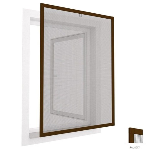 MOSKITIERA OKNO ALU 100X120 BRĄZ PLUS