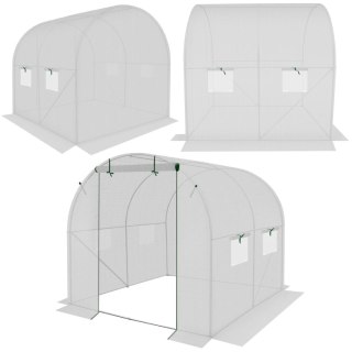 SZKLARNIA TUNEL OGRODOWY 200x200x200CM PE KONSTRUKCJA STAL BIAŁA