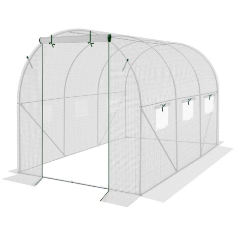 SZKLARNIA TUNEL OGRODOWY 200X300X200CM PE KONTRUKCJA STAL BIAŁA