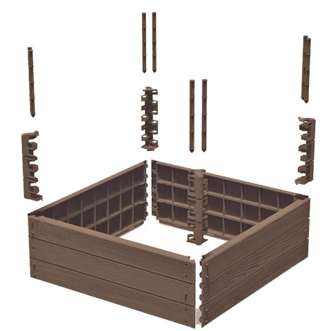 GRZĄDKA RABATKA OGRODOWA OBRZEŻE BASE WOOD 4 ELEMENTY RUSTYKALNA CEGŁA