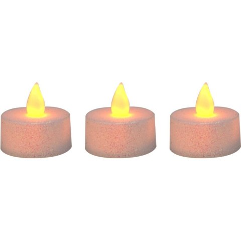 ZESTAW 3 ŚWIECZEK TEA LIGHT LED Z BROKATEM