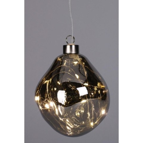 BOMBKA FORMÓWKA SZKLANA KROPLA LED 10CM SILVER