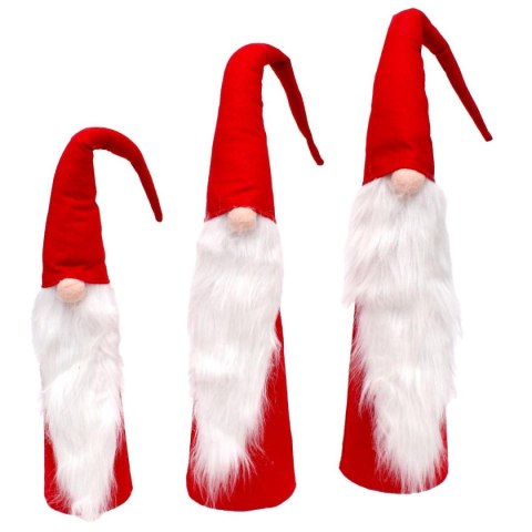 SET CZERWONYCH MIKOŁAJÓW DEKORACYJNYCH 60,70, 80CM