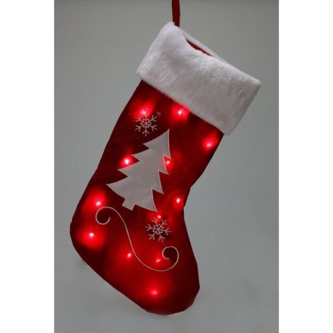 SKARPETA NA PREZENTY ŚWIĄTECZNA DUŻA 41CM 12LED CHOINKA
