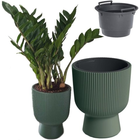 DONICZKA DO KWIATÓW MILLY NA NODZE ŚR 24CM ZIELONA PINA