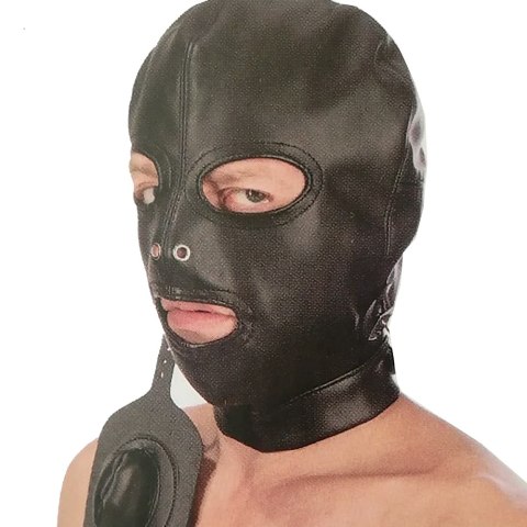 Maska Hood in leatherette with removable gag