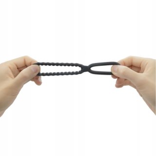 Pierścień na penisa i jądra, podwójny Dual Ring. Silikonowy
