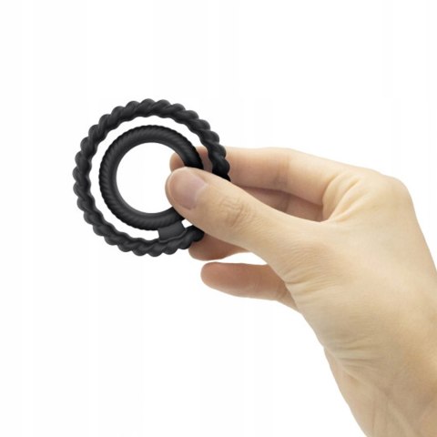 Pierścień na penisa i jądra, podwójny Dual Ring. Silikonowy