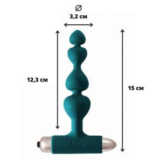 Korek analny z wibracjami, silikonowy. Kulkowy z uchwytem