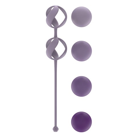 Kulki do pochwy, mięśnie Kegla. 4 kuleczki o różnej wadze. Valkyrie Purple