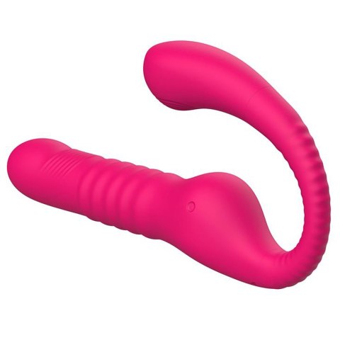 Silikonowy strap-on z wibracjami i pulsacjami. Mocna stymulacja.